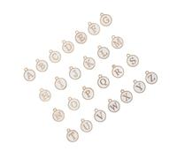 HEALSOPTHY 26 pièces Pendentifs Lettres Alliage Blanc pour Bijoux DIY Charms Décoratifs pour Bracelets Colliers Montres et Accessoires Personnalisés