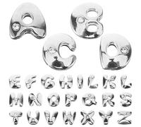 HEALSOPTHY 26 pièces Perles Lettres Décoratives pour Bijoux DIY Accessoires Alphabet Alliage avec Strass pour Bracelets Colliers et Boucles Oreilles Kit Complet pour Créations Artisanales