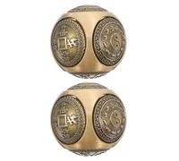 HEALSOPTHY 2pcs Boules de Baoding en Laiton Doré 36mm à Six Faces avec Reliefs Détaillés pour Thérapie Main et Soulagement du Stress à Domicile