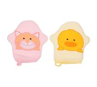 HEALSOPTHY 2pièces Moufles De Bain Garçon Fille Créatifs Coton Lavables Et Réutilisables Éponges Mignonnes Pour Nettoyage Profond Légers Et Portables Adaptés Maison Et Voyage