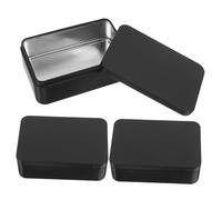 HEALSOPTHY 3 pièces Boîte de Rangement Cartes à Jouer Tôle Lot de Boîtiers Doubles Faces Noirs Organisateur Stable et pour Collection de Cartes Tarot et Poker