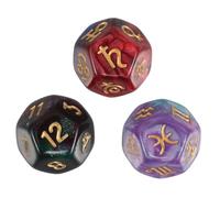 HEALSOPTHY 3 pièces Dés Astrologie Faces Dualcolor avec Signes des Astres pour Jeux de Société et Divination Lot de Étoiles Constellation Cosmos pour Amateurs