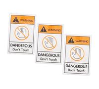 HEALSOPTHY 3 pièces Lot de Autocollants Avertissement Do Not Touch Anglais Étiquettes Adhésives de Sécurité Résistantes pour Surfaces Lisses Usine et Lieux Signalisation Prévention Accidents