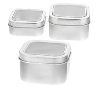 HEALSOPTHY 3 pièces Lot de Boîtes Métalliques Carrées Rétro pour Bougies DIY Rangement Bijoux et Cadeaux Boîtes Robustes et Portables pour Cire Bonbons et Petits Objets