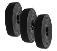 HEALSOPTHY 3 Rouleaux Bande Auto-agrippante Noire 2,5 Cm X 5 M, 3 Rouleaux Réutilisables, Attaches de Câble Patch Auto-agrippant pour Gestion Câbles Bureau, Bricolage et Jardinage