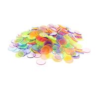 HEALSOPTHY 300 pièces Jetons de Bingo Transparents pour Jeux de Société Comptage et Apprentissage Mathématique Disques Plastiques Colorés pour Fête et