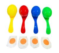 HEALSOPTHY 4 Ensembles Jeu de Course Aux Œufs avec Cuillère Équilibrante Colorée pour Garçon Fille Jouets Interactifs Améliorant Léquilibre Coordination Ensemble de Rouge Jaune Bleu Vert
