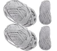 HEALSOPTHY 4 Pelotes de Fil à Tricoter Gris 100G par Pelote Fil à Crocheter Coton Doux Multifonctionnel pour DIY Tissage Tricotage et Création Artisanale Corde à Tisser Pratique pour
