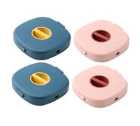 HEALSOPTHY 4 pièces Boîte de Rangement Câbles Rotative et Portable Organiseur de Câble Ajustable pour USB Casque et Chargeur Maintien sans Nœuds pour Bureau Ordonné Bleu Jaune et Rose