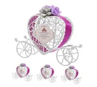 HEALSOPTHY 4 Pièces Boîtes Dragées Citrouille Boîte à Bonbons Calèche Fer Décorative Souvenir pour Mariage Halloween Fête