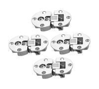 HEALSOPTHY 4 Pièces Charnières Invisibles Ajustables pour Portes Armoire Charnières Cachées Argenté Mécanisme Rabattable Silencieux pour Cuisine et Meubles Modernes Lot