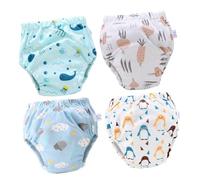 HEALSOPTHY 4 Pièces Couches Lavables Garçon Fille Lot de Culottes Apprentissage Respirantes et Confortables pour Garçon Fille et Motifs Assortis Couleur Aléatoire