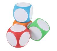 HEALSOPTHY 4 pièces Dés Géants Mousse Effaçables à Sec Dés Vierges à Écrire pour Jeux Éducatifs Loisirs et Fêtes Couleurs Rouge Orange Bleu Vert Motricité Fine et Activités Scolaires