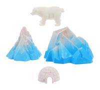 HEALSOPTHY 4 pièces Mini Igloo Maison Décoratif avec Figurines d'ours Arctique et Iceberg Modèle Réaliste pour Paysage Hivernal Accessoire Maison Poupée Garçon Fille