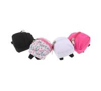 HEALSOPTHY 4 Pièces Miniature Doll Backpack Set with Zipper Polyester DIY School Bags for Scale Bjd Dolls Lightweight Accessories for Role Playing and Dollhouse Scenes