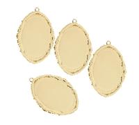 HEALSOPTHY 4 Pièces Pendentifs Ovales Vintage Métal avec Cadre Baroque pour Création de Colliers DIY Supports Robustes pour Perles Accessoires Bijoux Faits Main