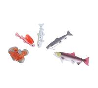 HEALSOPTHY 4 pièces Set de Figurines Saumon Éducatives Modèles Réalistes de Poisson Couleurs Aléatoires Cognitif pour Garçon Fille et Éveil Aquatique Couleur Aléatoire Couleur Aléatoire