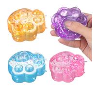 HEALSOPTHY 4 pièces Squishy Patte Chat Set De Jouets Sensoriels Kawaii TPR sans Odeur pour Détente Maison Bureau Et Voyage