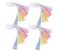 HEALSOPTHY 40 Pièces Mini Pompons Dégradés pour Marque-pages DIY Petites Décorations Artisanales Colorées avec Franges Accents Charmants pour Lecture et Créations Uniques