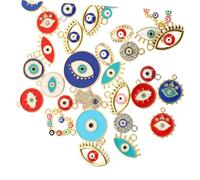 HEALSOPTHY 40 pièces Pendentifs Alliage Œil Malin Lot de Charms Connecteurs pour Création de Colliers DIY et Décorations de Bijoux