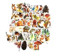 HEALSOPTHY 41 pièces Autocollants Animaux DIY Série Automne Colorée Stickers Autocollants Muraux Réutilisables pour Décoration Chambre Garçon Fille et Projets Créatifs