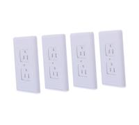 HEALSOPTHY 4pièces Cache-prises Blancs Pour Garçon Fille Plaques Murales De Sécurité Cache-prises Garçon Fille Pour Prévenir Les Risques Électrocution