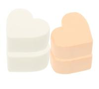 HEALSOPTHY 4pièces Éponges de Maquillage Forme de Cœur sans Latex Applicateurs Doux et Précis pour Fond de Teint Poudre Peau Sensible Couleurs Aléatoires pour Femmes Couleur Aléatoire