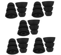 HEALSOPTHY 5 paires Coussins Oreille Silicone à Trois de Lot Bouchons Oreille pour Écouteurs Remplaçants Confortables et Isolants Noir