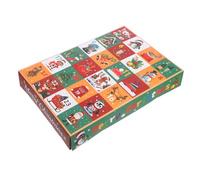 HEALSOPTHY 5 Pièces Boîtes Calendrier de Décompte Jours Réutilisables avec Couvercle Lot de Boîtes Carton Colorées pour Fêtes de Noël et Cadeaux pour Garçon Fille et Famille