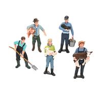 HEALSOPTHY 5 pièces Miniature Ferme Accessoires Figurines Agriculteur Éducatif Décoration Maison Jeu Imitation