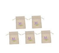 HEALSOPTHY 5 pièces Sachets Vides Lin Lot de Pochettes à Cordon Recharges Parfumées Pochette Petite pour Cadeaux Fêtes et Décoration
