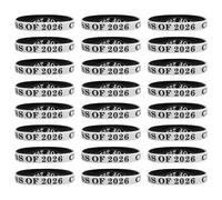 HEALSOPTHY 50pcs Bracelets de Bal de Fin D'année en Silicone Flexibles et Résistants Présent de Diplôme pour Fête de Remise de Diplômes 2026 Entre Camarades et Enseignants