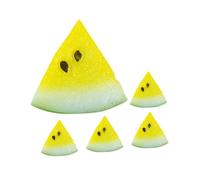 HEALSOPTHY 5pièces Lot de Mini Tranches De Pastèque Résine Décorations Fruits Miniatures pour Maison De Poupée Et Scènes De Vie