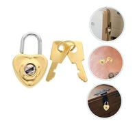 HEALSOPTHY 6 ensembles Mini Cadenas Cœur Doré Robuste et Petit Cadenas à Clé pour Journaux Intimes Boîtes à Bijoux Sacs et Bagages