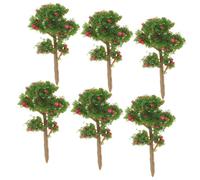 HEALSOPTHY 6 pièces Arbres Miniatures Artificiels avec Pommes pour Décorations de Maquettes Modèle de Table de Sable DIY Accessoires de Paysage pour Maison et Magasin H
