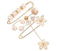 HEALSOPTHY 6 pièces Broche Perles de Sécurité Épingles Décoratives pour Femmes Accessoires Mode pour Châles Écharpes et Vêtements Prévention Exposition Vêtement
