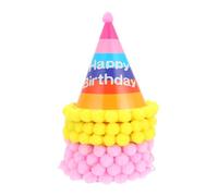 HEALSOPTHY 6 Pièces Chapeaux Papier Cone Anniversaire Lot de Chapeaux Colorés Pompons Accessoire de Fête pour Adultes pour Photographies et Décorations de Fête