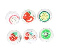HEALSOPTHY 6 pièces Lot de Balles Rebondissantes Fruitées Sûres pour Garçon Fille Petite Adaptée Aux Mains pour Jeux Intérieurs et Extérieurs 6pcs Styles aléatoires