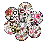 HEALSOPTHY 6 Pièces Lot de Masques Papier Dia de pour Cosplay et Décoration Festive Masque Mexicain et Accessoire Halloween et Fête des Morts