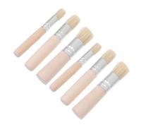 HEALSOPTHY 6 Pièces Pig Bristle Painting Brushes Set Artist Detail Brushes For Acrylic Watercolor Oil Stencil DIY Furniture Wall And Canvas Projects