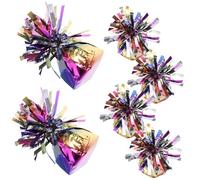 HEALSOPTHY 6 Pièces Poids pour Ballons de Fête Colorés Poids Suspendus pour Ballons à Hélium Blocs Décoratifs pour Mariage et Anniversaire Accessoires Pratiques pour Décoration