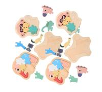 HEALSOPTHY 6 Pièces Puzzle Bois pour Tout-Petits Formes Animales Éléphant Singe Cheval Développement Coordination et Imagination Jeu Éducatif Précoce Garçon Fille