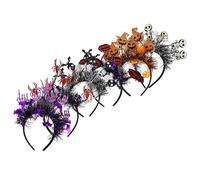 HEALSOPTHY 6 Pièces Serre-têtes Halloween pour Adultes Serre-tête Citrouille Araignée Crâne Accessoires Cosplay Sorcière Vampire Zombie Bandeaux Légers et Confortables pour Fête et Mascarade