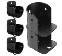 HEALSOPTHY 6 Pièces Support de Bride en Fer Noir pour Tringle de Placard et Rideau, Fixation Murale Solide pour Organiser Les Vêtements Résistance Élevée
