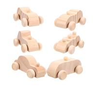 HEALSOPTHY 6 pièces Voitures Bois à Peindre DIY pour Garçon Fille Modèles de Voitures Bois Inachevées Activités Manuelles Éducatives pour Bricolage Créativité