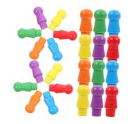 HEALSOPTHY 60 Pièces Bois Colorés pour Jeu de Dames Accessoires Polyvalents pour Échiquier Pièces de Jeu pour Divertissement et Enseignement Adapté Maison Bureau et Voyage