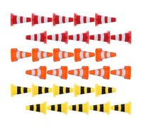 HEALSOPTHY 60 pièces Cônes Miniatures de Signalisation pour Garçon Fille Éducatif de Sécurité Routière Cônes Colorés Rouge Jaune Orange pour Apprentissage et Jeu de Rôle
