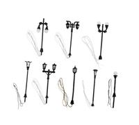 HEALSOPTHY 8 pièces Mini Lampadaires Décoratifs Lot pour Scène Miniature Modèle de Lampadaire de Rue Réaliste pour Jardin et Maquette