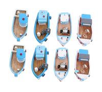 HEALSOPTHY 8 Pièces Miniature Resin Boat Models Set Mediterranean Nautical Fishing and Sailing Ship Ornaments for Aquarium and Fairy Garden Micro Landscape Decorations