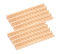HEALSOPTHY 8 pièces Plateaux Domino Bois Naturel Support Multifonction Dominos et Lettres DIY Présentoir Bureau Jeu Construction